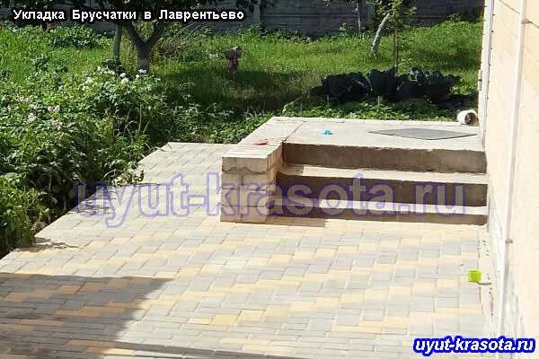 Укладка тротуарной плитки в деревне Лаврентьево Ступинского района Московская область